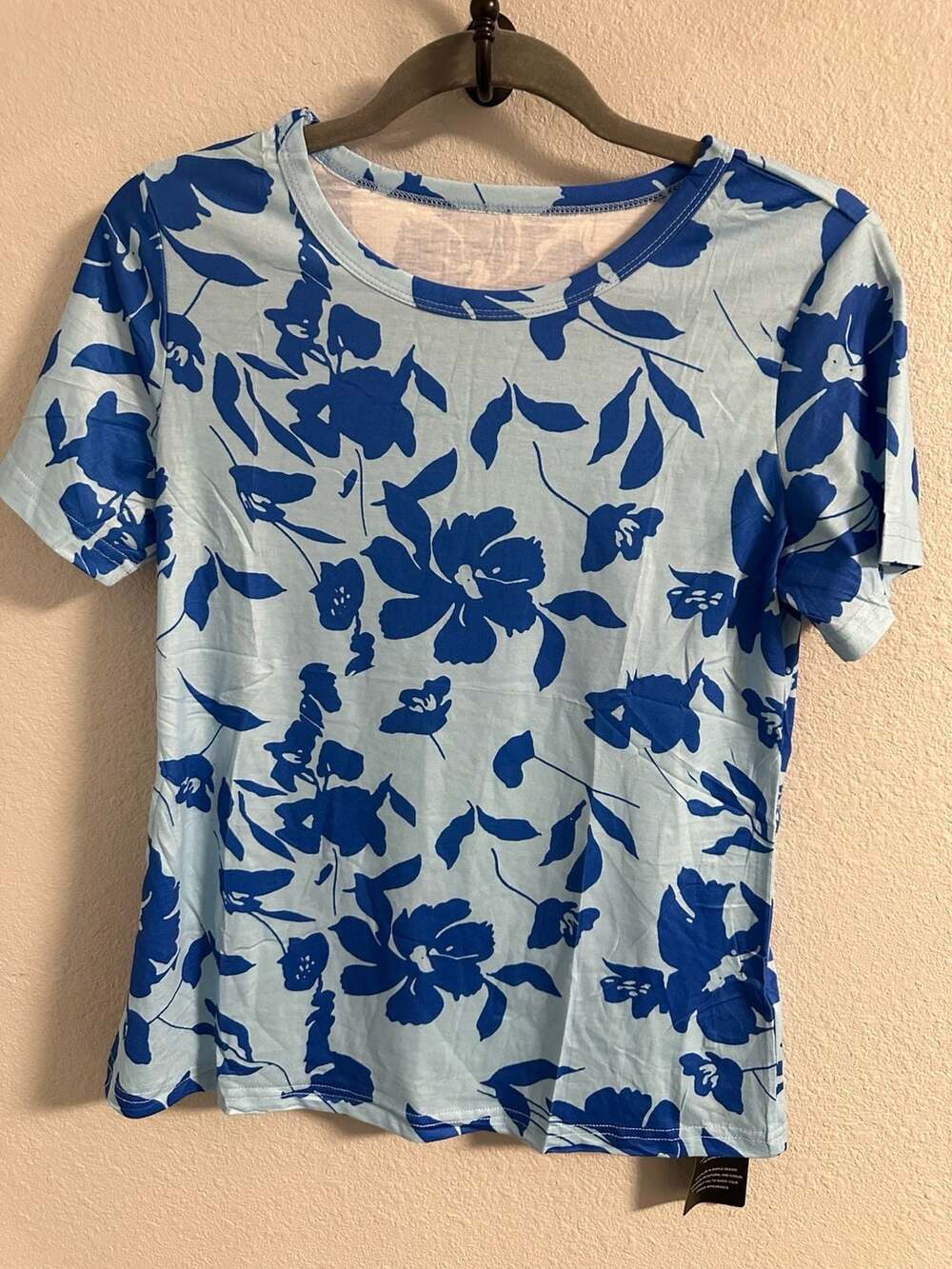 TCOT Blue Floral Print Short Sleeve Top and Shorts Set Size S